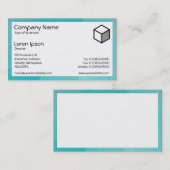 長方形 – シアン曲線 名刺 (正面/裏面)