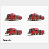 長方形 – ステッカー – 光沢の消防用エンジンイメージ (シート)