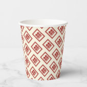 長方形 ダブルハピネス クラシック中華結婚式 紙コップ (正面)