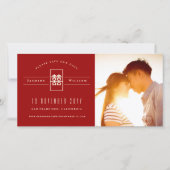 長方形 ダブルハピネス 中国 結婚 写真 セーブザデート (正面)