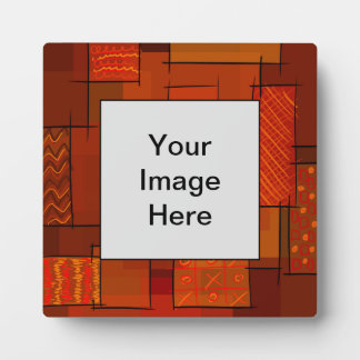 長方形、パッチワークパターン、ドードル。キルトの廃棄 フォトプラーク