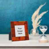 長方形、パッチワークパターン、ドードル。キルトの廃棄 フォトプラーク (インサイチュ)