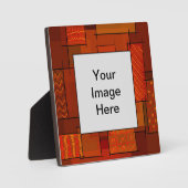 長方形、パッチワークパターン、ドードル。キルトの廃棄 フォトプラーク (正面)