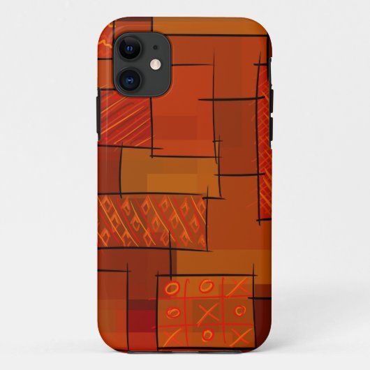 長方形、パッチワークパターン、ドードル。キルトの廃棄 Case-Mate iPhoneケース (裏面)