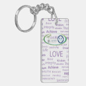 長方形(両面の) Keychain キーホルダー (正面左)