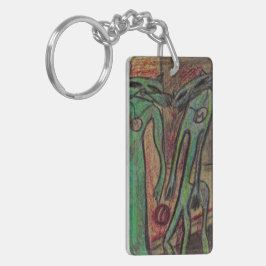 長方形(両面の) Keychain "中国のな猫" キーホルダー
