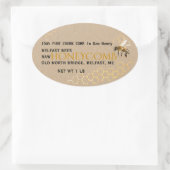 長方形、円、正方形のクラフト櫛蜂蜜 楕円形シール (バッグ)