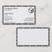 長方形 – 幾何学模様の花 名刺 (正面/裏面)