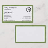 長方形 – 緑のプラスチック 名刺 (正面/裏面)