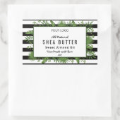 長方形 緑色 植物の葉 ステッカー (バッグ)