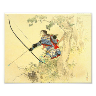 長日本の弓と矢を持つ侍 フォトプリント           