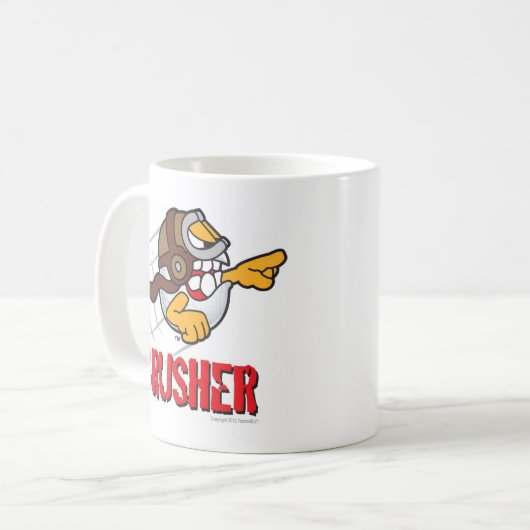 長時間のドライブWinnのための粉砕機の漫画のゴルフ・ボール コーヒーマグカップ (正面左)