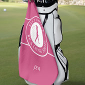 長最高のいショットのレディースピンクのゴルファーモノグラムの ゴルフタオル