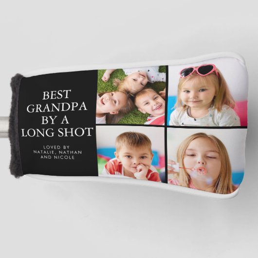 長最高の射撮影のおじいちゃん4写真コラージュ ゴルフヘッドカバー (正面)