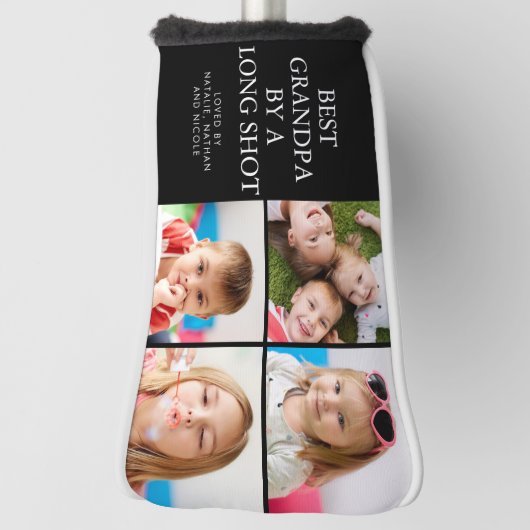 長最高の射撮影のおじいちゃん4写真コラージュ ゴルフヘッドカバー (回転90)