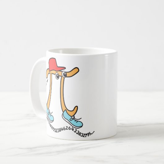 長期の© Pi -おもしろいなPiの人- Pi日のギフト コーヒーマグカップ (正面左)