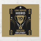 長期勤続10年 スパークリングワインラベル (シングルラベル)