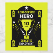 長期勤続10年 ワインラベル (シングルラベル)