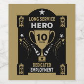 長期勤続10年 ワインラベル (シングルラベル)