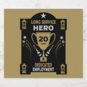 長期勤続20年 スパークリングワインラベル (シングルラベル)