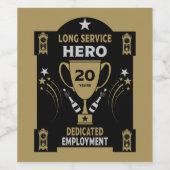 長期勤続20年 ワインラベル (シングルラベル)