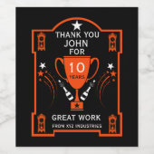 長期就労サービス認定 ワインラベル (シングルラベル)