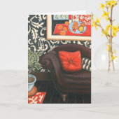 「長椅子」の芸術カード カード (黄色い花)