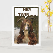 長毛かつら誕生日 カード (黄色い花)