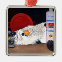 長毛のタキシード猫