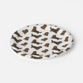 長毛のダシュント犬 ペーパープレート (アングル)