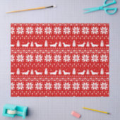 長毛のダックシュントシルエットクリスマスパターン 薄葉紙 (クラフト)