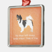 長毛のチワ考えるホア君 メタルオーナメント (左)