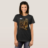 長毛のトラ猫の芸術的なペットの肖像画 Tシャツ (正面フル)