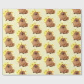 長毛のペキン犬が星 ラッピングペーパー (フラット)