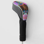 長毛の赤いダシュント ゴルフヘッドカバー (アングル)