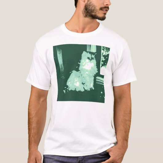 長毛キャットアーポップ・アートのト Tシャツ (正面)
