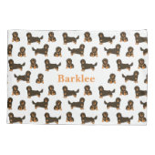 長毛ダシュントパーソナライズされた人 枕カバー (裏面)