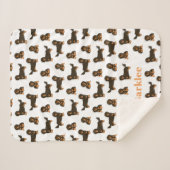 長毛ダシュントパーソナライズされた毛布 – 犬 シェルパブランケット (正面(横))