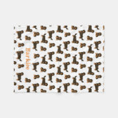 長毛ダシュントパーソナライズされた毛布 – 犬 フリースブランケット (正面(横))