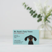 長毛ダックシュント子犬 名刺 (スタンド正面)