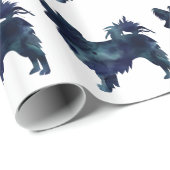 長毛チワフアウォーター色ブラックシルエット ラッピングペーパー (ロールコーナー)