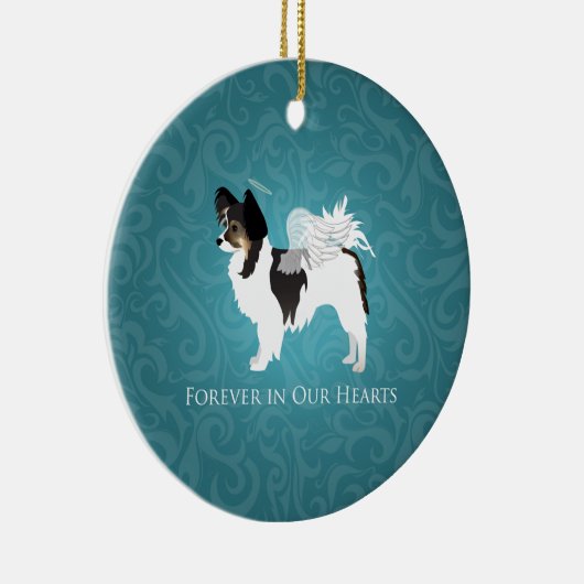 長毛チワフアペット記念碑 – 悔やみや弔慰 セラミックオーナメント (右)