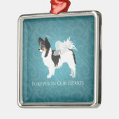 長毛チワフアペット記念碑 – 悔やみや弔慰 メタルオーナメント (左)