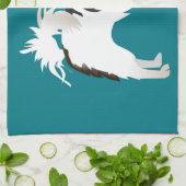 長毛チワワまたはパピヨンベーシックデザイン キッチンタオル (折り畳み)