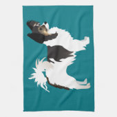 長毛チワワまたはパピヨンベーシックデザイン キッチンタオル (縦)