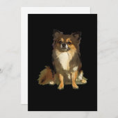 長毛千華可愛い漫画グラフィックドッグ 案内状 (正面/裏面)