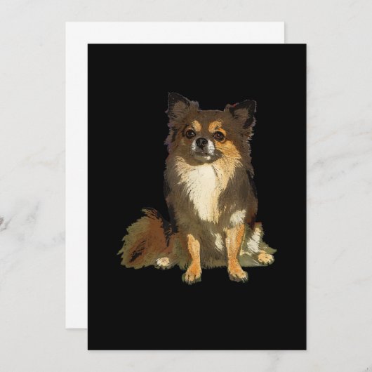 長毛千華可愛い漫画グラフィックドッグ 案内状 (正面/裏面)