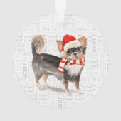 長毛千華犬と名前とフォトオルナ オーナメント (裏面)