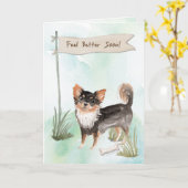 長毛千華犬感じにより良い手術 カード (黄色い花)