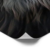 長毛威厳のある猫ポートレートデザイン ポスター (角)